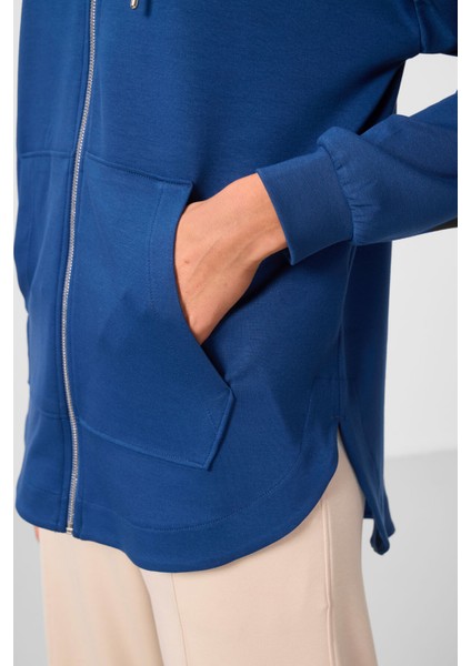 Parlament Yumuşak Dokulu Kapüşonlu Oversize Kadın Tunik Sweatshirt - 97302