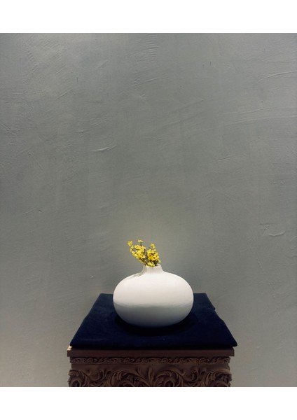Minimalist Yuvarlak Seramik Vazo – 25X16 cm Dekoratif Ev ve Ofis Aksesuarı fiyatları