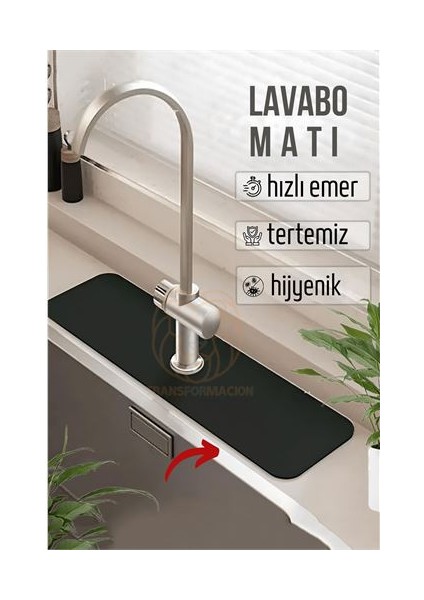 Hsnet Su Emici Lavabo Matı Hızlı Emen Musluk Matı
