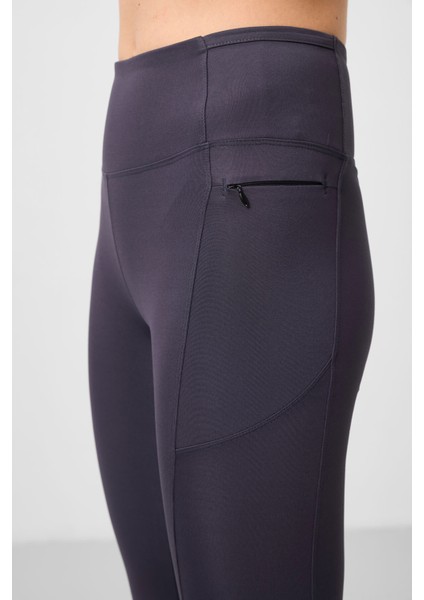 Antrasit Esnek Standart Fit Performans Kadın Tayt - 94667
