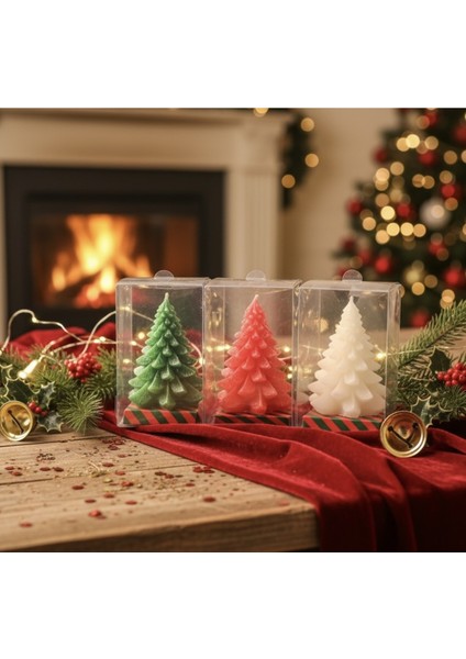 9'lu Renkli Çam Ağacı Mum Seti, Yılbaşı Şıklığı ve Sıcaklık Için Ideal fiyatları