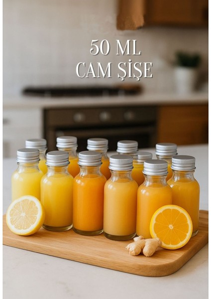 12 Adet Şeffaf Cam Shot Şişesi Sızdırmaz Gümüş Renk Metal Kapaklı Koku Süs Çok Amaçlı Şişe 50ML