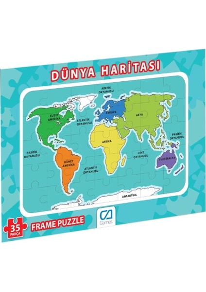Dünya Haritası Frame Puzzle-35