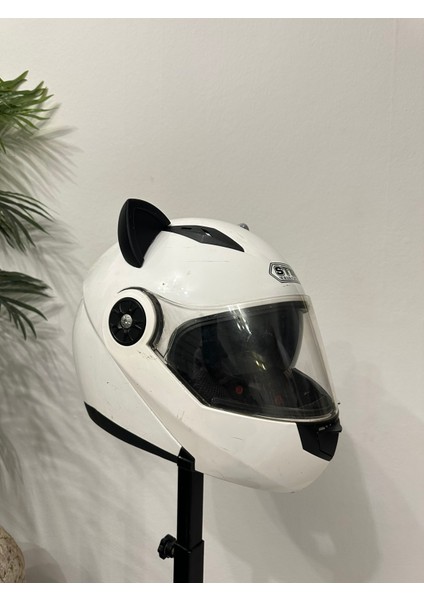 Motor & Motosiklet Hologram Fiyonklu Siyah Kedi Kulak Kask Dış Aksesuarı fırsatları