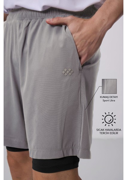 Taş Ince Yumuşak Standart Fit Erkek Taytlı Şort - 81287