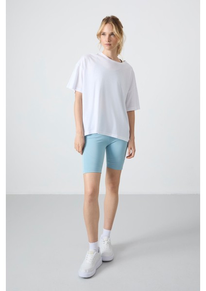 Oversize Fit Basic O Yaka 3lü Paket Siyah-Beyaz-Rose Kadın T-Shirt 97285 fırsatları