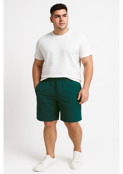 Çam Yeşil Rahat Form Bağcıklı Cep Detaylı Battal Büyük Beden Erkek Şort - 81297 fiyatları
