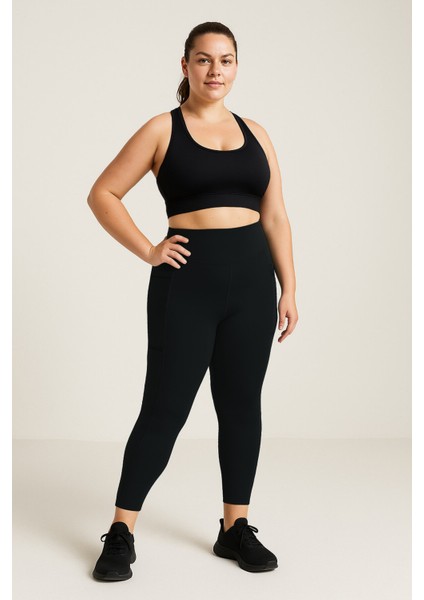 Siyah Esnek Standart Fit Performans Battal Büyük Beden Kadın Tayt - 94652 fiyatları