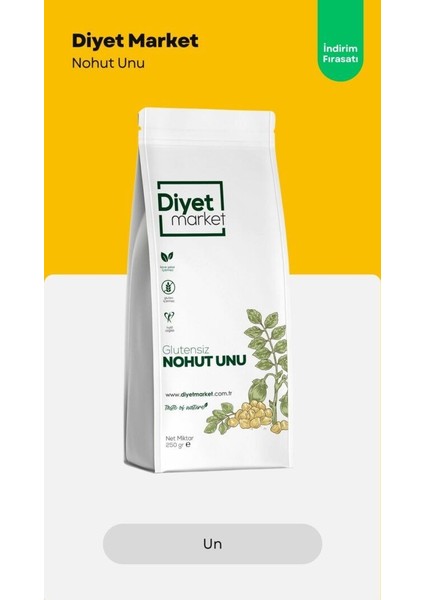 Glutensiz Ön Pişirilmiş Nohut Unu 250GR