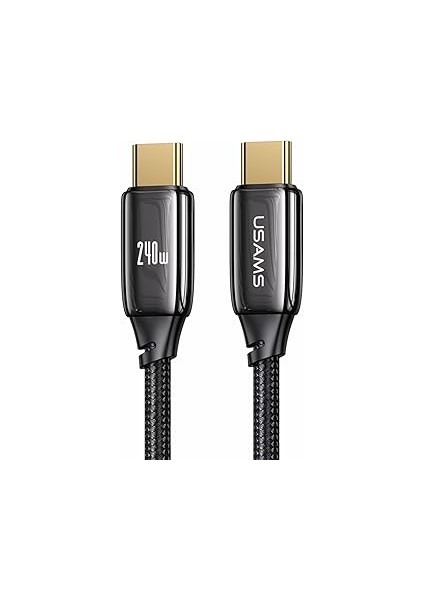 Usams US-SJ581 Pd3.1 Type-C To Type-C Çinko Alaşım 240W Hızlı Şarj ve Data Kablosu 2m