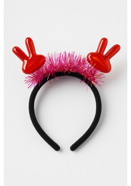 Işıltılı Kırmızı El Figürlü Pembe Simli Kadın Saç Bandı, Yılbaşı ve Sahne Için Renkli Tasarım fiyatları