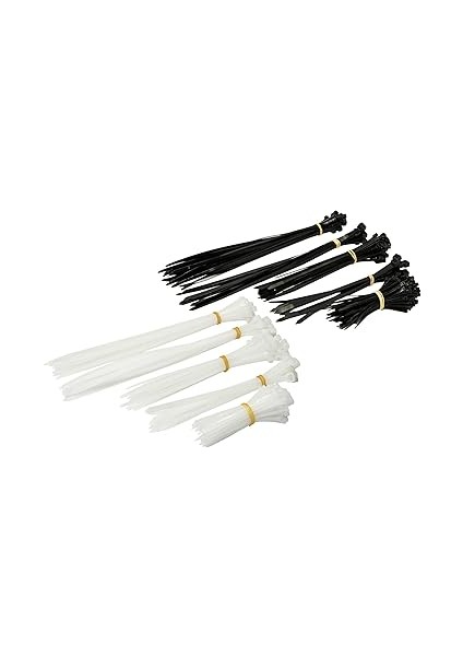 Rolson 60921 Cable Tie Set, Black/white