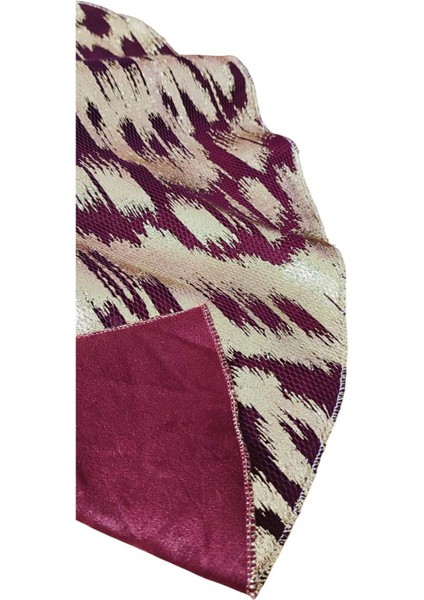 Bordo Renkli, Gold Varak Desenli, 65 cm Yılbaşı Çam Ağacı Altı Örtüsü indirimleri