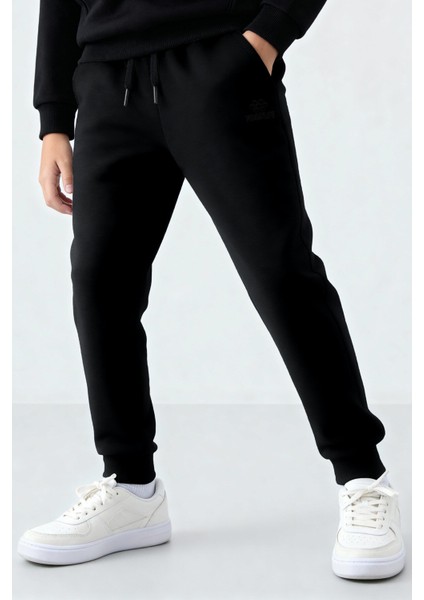 Siyah Standart Fit Manşetli Ince Erkek Çocuk Eşofman Alt - 11205 fiyatları