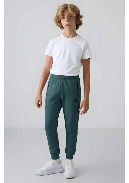 Orman Yeşili Fermuarlı Standart Fit Erkek Çocuk Eşofman Alt - 64042 fiyatları