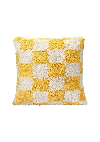 Porland Pop Plaid Dokuma Yastık Sarı 45X45CM
