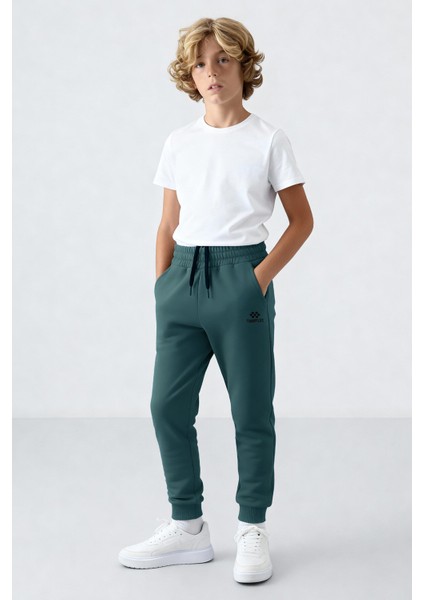 Orman Yeşili Standart Fit Manşetli Ince Erkek Çocuk Eşofman Alt - 11062 fiyatları