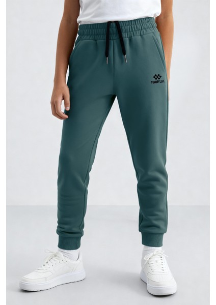 Orman Yeşili Standart Fit Manşetli Ince Erkek Çocuk Eşofman Alt - 11062 modelleri