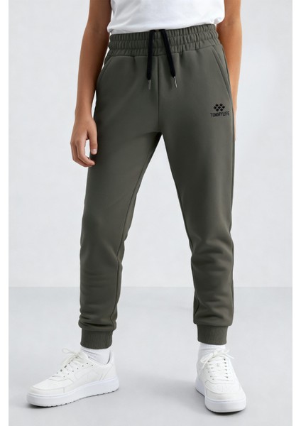 Haki Standart Fit Manşetli Ince Erkek Çocuk Eşofman Alt - 11062 modelleri