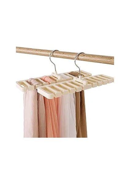 Aputue Kemer Askısı, 2 Adet Sağlam Plastik Kemer Askılık, Çok Amaçlı Döner Kravat ve Eşarp Askısı,