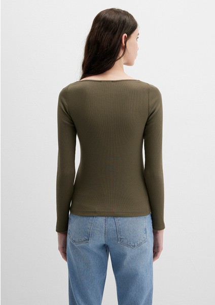 Uzun Kollu Haki Tişört 1613851-87538 fırsatları