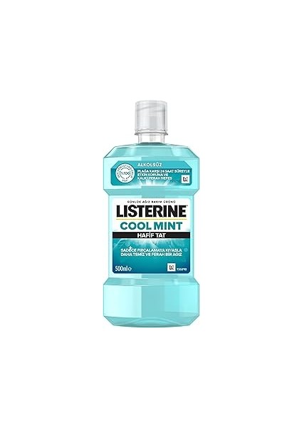 Listerine Breath Freshening Ağız Bakım Ürünü, Cool Mint, Hafif Tat, 500ML