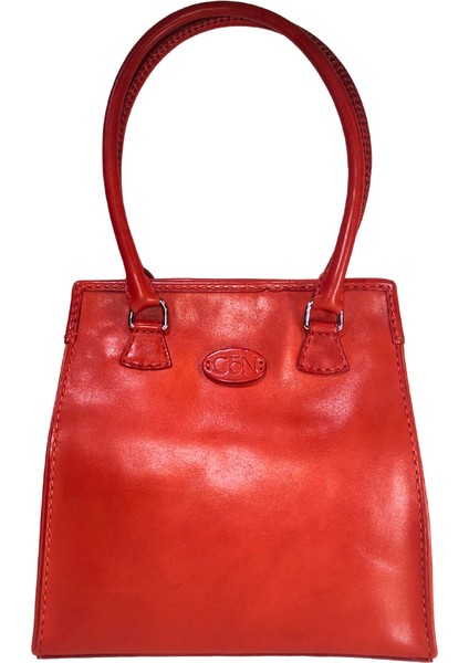 Kadın Handmade Deri Çıt Çıt Kapamalı Logo Detaylı El Ve Omuz Çantası ARMO