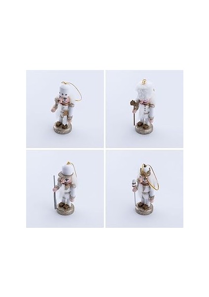 Bimotif Yılbaşı Süsü Kurşun Asker Seti, 10 Cm, Beyaz 4 Adet