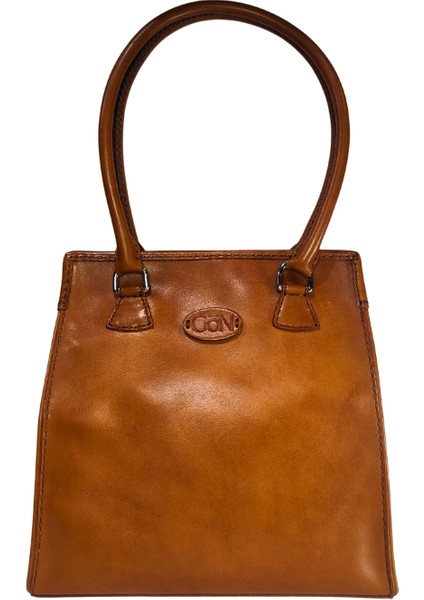 Kadın Handmade Deri Çıt Çıt Kapamalı Logo Detaylı El Ve Omuz Çantası ARMO