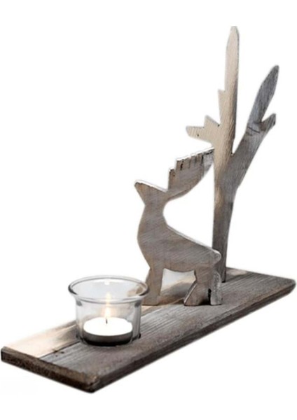 Renkli Ahşap Geyik Figürü, Yılbaşı Dekorasyonu, Sıcacık Atmosfer Için