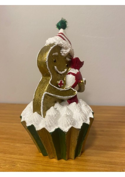 Kırmızı Yılbaşı Kurabiye Adam Cupcake Için Mini Boy 15 Cm, Tatlı Süsleyici fırsatları