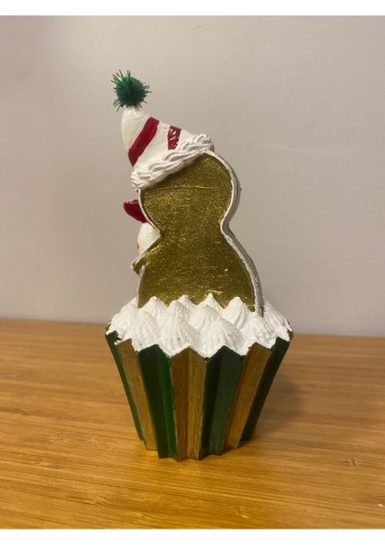 Kırmızı Yılbaşı Kurabiye Adam Cupcake Için Mini Boy 15 Cm, Tatlı Süsleyici indirimleri