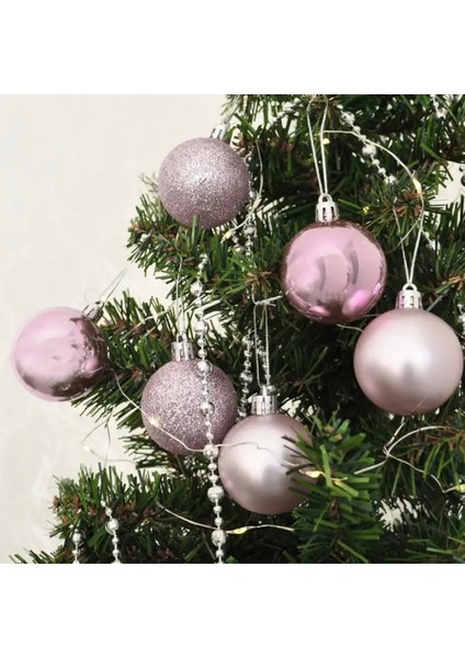 Yılbaşı Ağaç Süsleme Topları, 10'lu Set, 5 Cm, Gri Renk, Şık Dekorasyon.