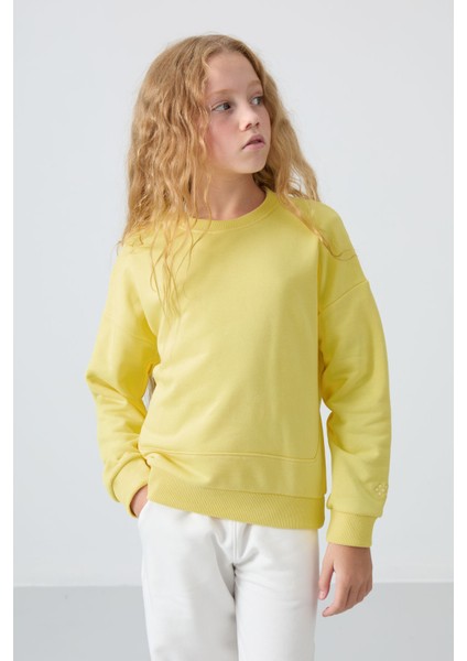 Oversize 3lü Paket Sarı-Ekru-Su Yeşili Kız Çocuk sweatshirt - 75150 fiyatları