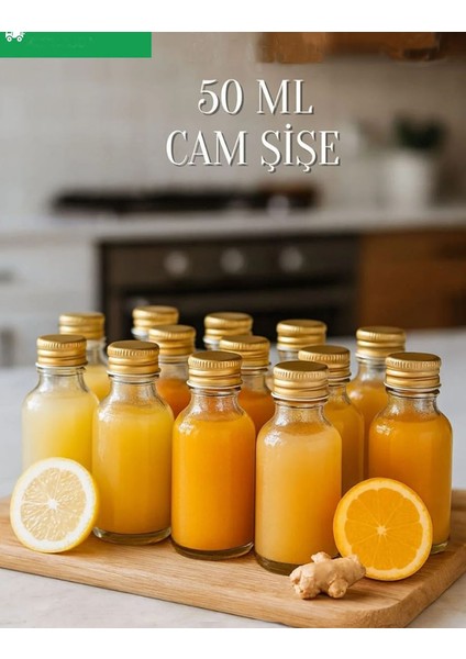 12 Adet Şeffaf Cam Shot Şişesi Sızdırmaz Gold Metal Kapaklı Koku Süs Çok Amaçlı Şişe 50ML fiyatları