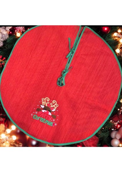 Kırmızı Geyik Nakişli Çam Ağacı Örtüsü, Şık ve Doğal Dekorasyon Için Ideal. fiyatları