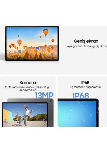 Galaxy Tab S10 Fe Suya Dayanıklı S-Pen Destekli Yüksek Performanslı Tablet - Gri + 128GB Hafıza Kartı Hediyeli indirimleri