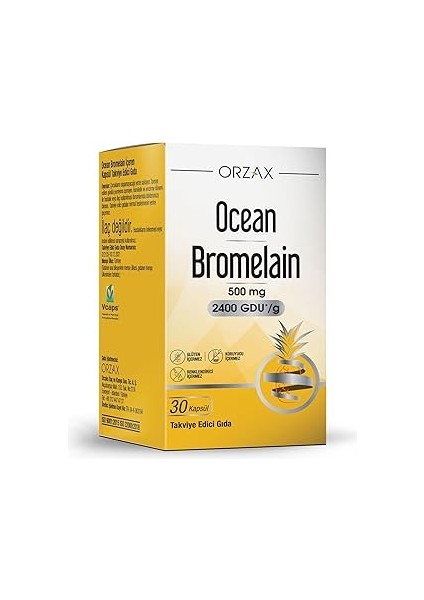 Orzax Ocean Bromelain 500 Mg 30 Kapsül