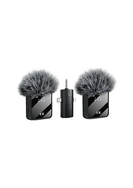 Bubitechh F11-2 Çift Yaka Mikrofonu Kablosuz Profesyonel Ses Kaydı Tak Çalıştır