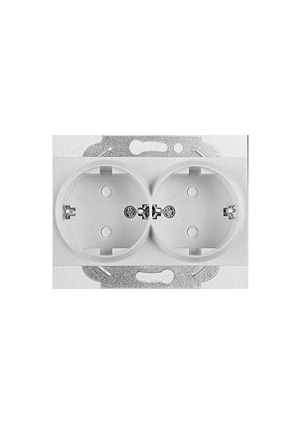 Viko Novella/trenda Metalik Beyaz Ikili Topraklı Priz Çarpma Karşıtı Mekanizma ve Kapak Vakumlu Pak