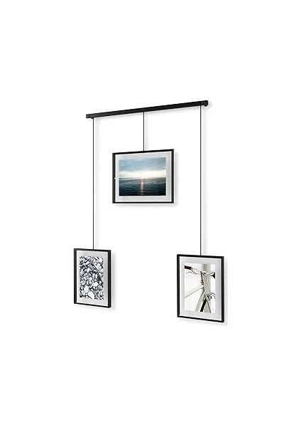 Umbra Exhibit Fotoğraf Kolajı, Esnek Resim Çerçeveleri Seti, Dikey ve Eğimli, 3 Fotoğraf, Sanat Bas