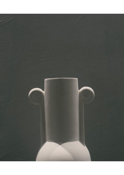 Modern Ikiz Kulplu Seramik Vazo – 28X14 cm Dekoratif ve Sanatsal Ev Aksesuarı modelleri