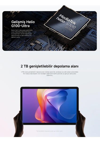 Redmi Pad Se 11" 90Hz Akıcı Ekran Dolby Atmos Ses 8gb 256GB Tablet - Gri + 128GB Hafıza Kartı Hediyeli