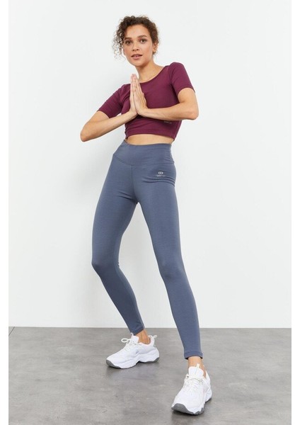 Slim Fit 3lü Paket Siyah-Gri Melanj-Petrol Kadın Tayt - 94011 fırsatları