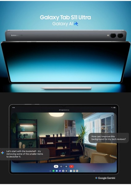 Gelişmiş Yapay Zeka Galaxy Tab S11 Ultra 14.6" Amoled 120Hz Dev Ekran S-Pen Dahil Profesyonel Tablet - Grafit + 128GB Hafıza Kartı Hediyeli