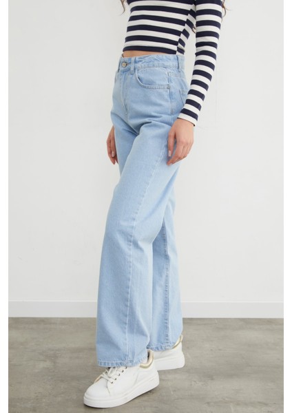 Yüksek Bel Fermuarlı Palazzo Jean indirimleri