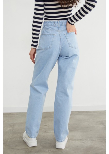 Yüksek Bel Fermuarlı Palazzo Jean