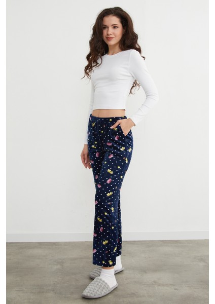 Çiçek Baskılı Kadife Pijama Altı indirimleri