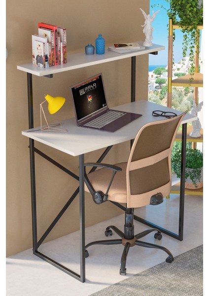 75 Cm Çalışma Masası Raf Kitaplık Çok Amaçlı Ofis Masa Beyaz 45 Cm Modern Beyaz Suntalam 90 Cm 75 X