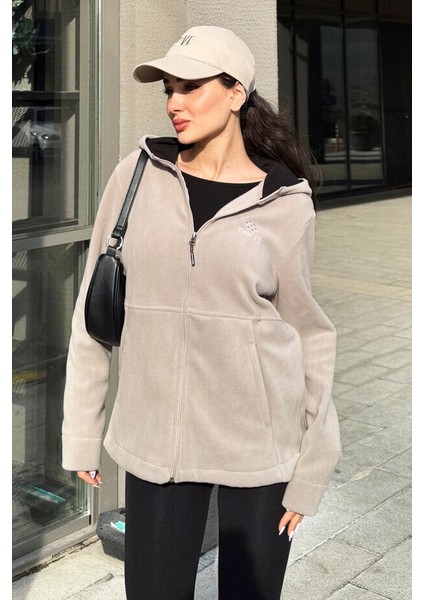 Rahat Form Kapüşonlu 2li Paket Siyah-Koyu Bej Kadın Polar Sweatshirt - 97233 fiyatları